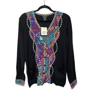 KOOS of Course Silk Button Cardigan Sweater Women’s Medium NEW